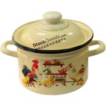 Russian‑Style Rolled‑Rim Enamel Pot with Two Handles, Multiple Sizes Available
